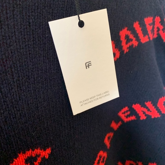 Balenciaga Jumper/Sweater in dark blue & red. Size: S. - Picture 4 of 12